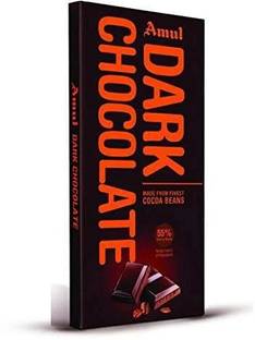 Amul DARK CHOCOLATE 55% RICH IN COCOA BEANS NATURAL SOURCE OF ANTIOXIDANTS Bars