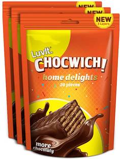 LuvIt Chocwich Home Delights Wafer Chocolates | Crunchy & Delicious | Homepack | Gift Combo Bars