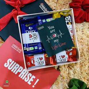 OddClick You Are My Life Line valentine day special gift 10 pcs Chocolate Gift Box Truffles