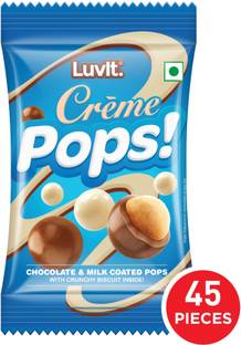 LuvIt Crème Pops | Choco & Vanilla Coated Pops With Crunchy Biscuit Centre | Crackles
