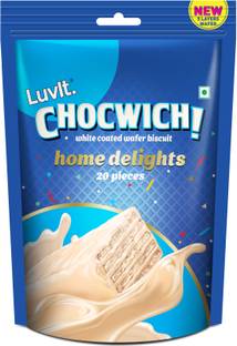 LuvIt Chocwich White Home Delights Wafer Chocolates | Crunchy & Delicious | Homepack | Bars