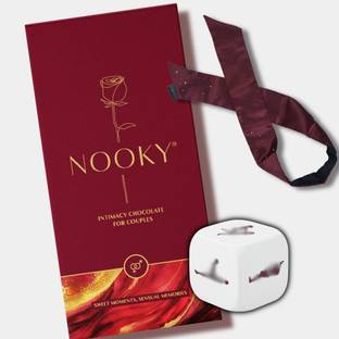 Nooky Position Dice, Mood-Lifting Chocolate & Blindfold Combo | Gift for All Bars