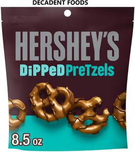 Decadent Foods Hersheys Dipped Pretzels Milk & Dark Chocolate Flavored Bites