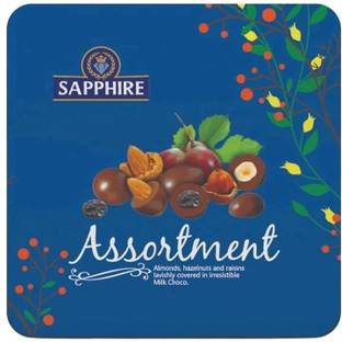 Sapphire Almonds, Hazelnuts & Raisins Covered With Milk Choco | Chocolate Coated Nuts Truffles