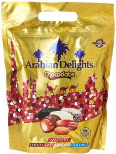 Arabian Delights Chocolate Assorments Of Milk, Dark, White, & Coconut Flakes Chocodates Fudges