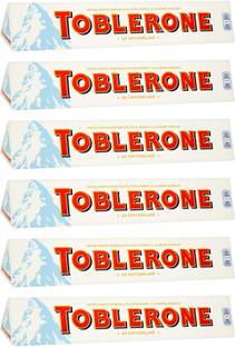Toblerone SWISS WHITE CHOCOLATE (6 x 100 gm) WITH HONEY & ALMOND NOUGAT Bars