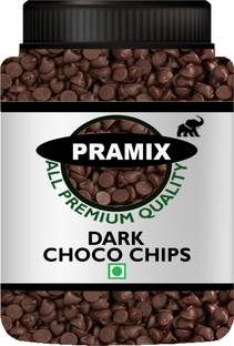 Pramix Dark Chocolate Chips | Choco Chips for Baking, Ice Cream, Cake, Desserts - 400g Choco Chips Solid
