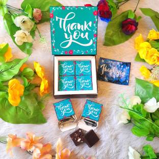 Expelite Thank You Chocolate Box- 4 pieces wrapped Delicious chocolates for Thank you Gift Bars