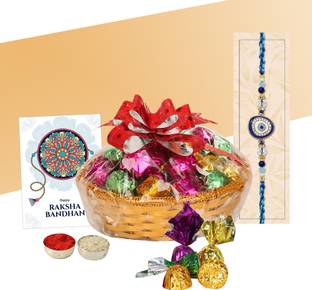 Chocoloony Design Rakhi with Chocolates |Raksha Badhan 40pcs Chocolate Gift for Brother Paper Gift Box