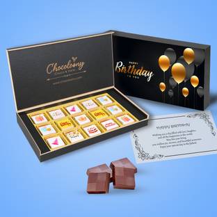 Chocoloony Birthday Chocolate Gift Box, 15 Pcs Chocolate With Wishing Card Gift Bars