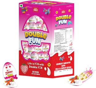 HUGS Double Fun Strawberry Eggs with Surprise Toy | Tasty Strawberry Snacks Crackles
