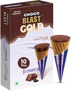 Pure Temptation Chocoblast-Premium Gold Chocolate Filled Waffle Cones - Chocolate Flavour | Cone Bites