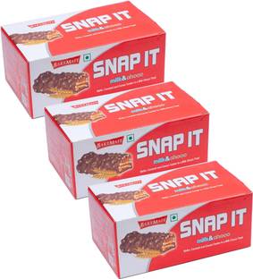 BAKEMATE Snap It Milk & Choco Caramel and Cereal Center in a Milk Choco Treat Pack of 3 Caramels
