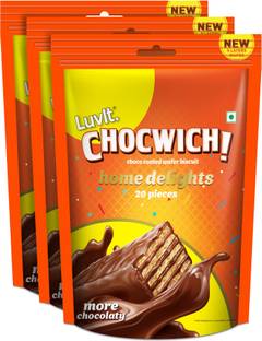 LuvIt Chocwich Home Delights Wafer Chocolates | Crunchy & Delicious | Homepack | Bars