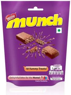 NESTLE Munch Chocolate Crunchy Wafer, Share Pack 187g Bars, Crackles