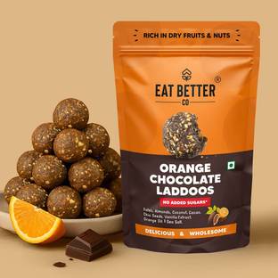 EAT BETTER CO Better Laddoos - Orange & Cacao - Sugar Free, 100% Natural, Healthy Dessert Bites