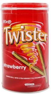 Delfi Crunchy Chocolate Wafer Rolls With Strawberry Cream Crackles