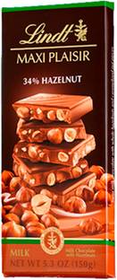 LINDT Maxi Plaisir 34 % Hazelnut Milk Chocolate Bars