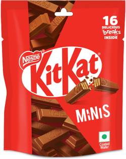 NESTLE Minis, Choco Coated Wafer Bar, Share Bag, Miniature Pouch Bars