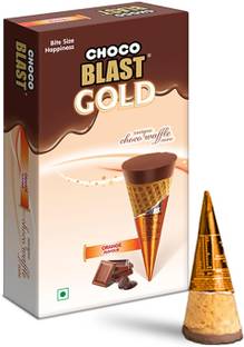 Pure Temptation Chocoblast-Premium Gold Chocolate Filled Waffle Cones - Orange Flavour | Cone Bites