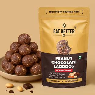 EAT BETTER CO Better Laddoos - Peanut & Chocolate -Sugar Free, 100% Natural, Healthy Dessert Bites