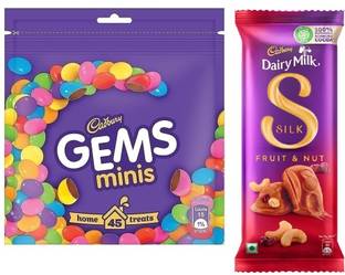Cadbury Gems Chocolate & Silk Fruit and Nut Bars
