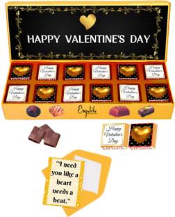 Expelite Valentine Day Gift For Husband 12 Chocolates, Valentine Day Chocolate Gift For Him Bars