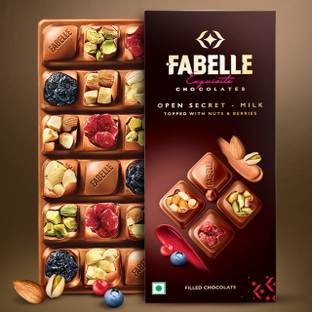 फेबेल Open Secret - Milk Chocolate Bar, Visible Nuts & Berries