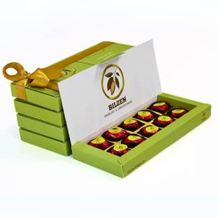 Bilzen Gift Box I Gourmet Dark Chocolate I Date and Pistachio I Khajur and Pista Bites
