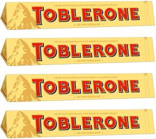 Toblerone SWISS MILK CHOCOLATE (4 x 100 gm) WITH HONEY & ALMOND NOUGAT Bars