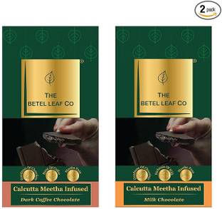 The Betel Leaf Co Calcutta Meetha Paan Infused Dark Coffee & Milk Chocolate Bar 100 Gm Pack Of 2 Bars