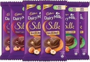 Cadbury FRT &NUT 55GM,HAZELNUT 58GM, ROAST ALMD 58GM pack of 6 Bars