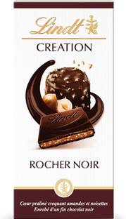 LINDT Creation Rocher Noir Dark Chocolate | Almonds and Hazelnuts Coated Bars