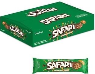 Gandour Safari Milk Chocolate Bar Wafer Caramel & Rice Cereal Coverd With Milk Chocolate Bars