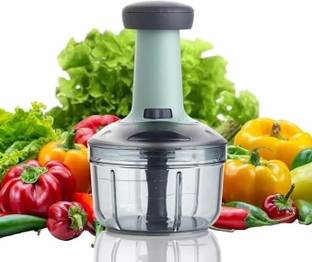 fullstar Handy Push Chopper | Vegetable Chopper for Kitchen | 3-Blade Veggie Cutter Vegetable & Fruit Chopper