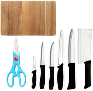 DNJ by DNJ Chopper and Slicer Knife set SS with Chopping /Cutting Board Knife set,scissor Vegetable & Fruit Grater & Slicer