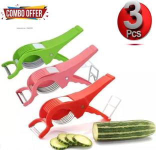 anjil 2 in 1 Vegetable & Fruit Multi Cutter & Cutter Sharp Stainless Steel 5 Blade Vegetable Slicer