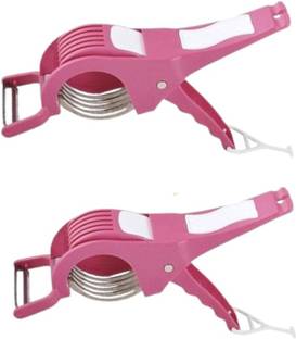 Releena 2 Pcs 5 Blade Stainless Steel banana bhindi chilly cucumber Cutter with Peeler Vegetable Slicer