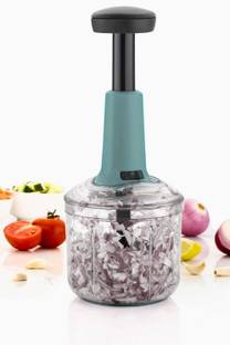 JYORESHA Manual Hand Press Push Chopper Mixer Cutter with Blades for Effortless Chopping Vegetable & Fruit Chopper