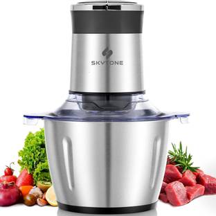SKYTONE Electric Food Chopper, 2L 8-Cup Stainless Steel Bowl Kitchen Mini Food Processor for Meat Vegetables Fruits or Nuts, 700w 4bi-Level Blades Meat Grinder Blender, Fast & Slow 2 Speeds Electric Vegetable & Fruit Chopper Electric Vegetable & Fruit Chopper Electric Vegetable & Fruit Chopper Electric Vegetable & Fruit Chopper