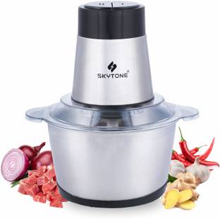 SKYTONE Electric Food Chopper, 2L 8-Cup Stainless Steel Bowl Kitchen Mini Food Processor for Meat Vegetables Fruits or Nuts, 700w 4bi-Level Blades Meat Grinder Blender, Fast & Slow 2 Speeds Electric Vegetable & Fruit Chopper Electric Vegetable & Fruit Chopper Electric Vegetable & Fruit Chopper Electric Vegetable & Fruit Chopper