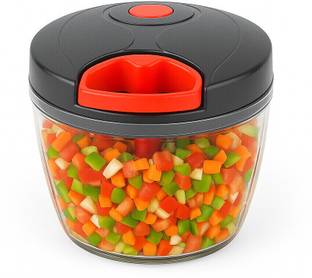 Kitchenest by Chopper Hand Chopper for Vegetables, Dry Fruits | Chop, Churn & Mix | 3 Blades Vegetable & Fruit Chopper