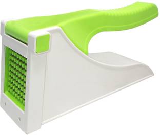 Kotak Sales French Fries Quick Cutter Plastic Machine Steel Blades for Potato & Vegetables Finger Chips Salad Maker Press Handle Durable Chopper Multipurpose Kitchen Easy Tool (Green) Potato Slicer