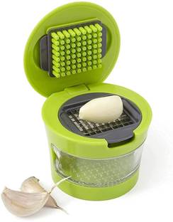 JJS Garlic Press -Multi-Functional Chopper, Peeler, Slicer - Mini Cutter Vegetable & Fruit Slicer
