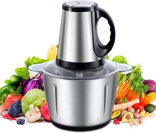 Zovilstore Electric Chopper with 3 Attachments - GarlicPeeler, SS Chopping Blades,EggBeater Electric Vegetable & Fruit Chopper