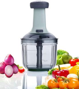 VNS Hand Push Chopper 900 ML with 4 Stainless Steel Blades Vegetable & Fruit Chopper