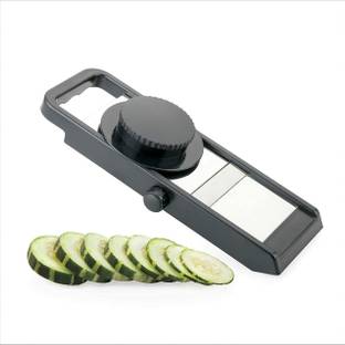NOHUNT Adjustable Slicer with Variable Thickness Knob | Ideal for Potato, Onion, Carrots | Potato Chips Slicer | Onion Slicer with Stainless Steel Blade and Safety Holder|Vegetable Slicer Machine|Slicer for Kitchen Multipurpose Slicer Potato Onion Slicer |Vegetable Chopper Tomato Onion Potato Cabbage Cutter Chip French Fry Cutter Vegetable & Fruit Slicer