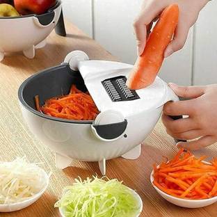 auto route 9-in-1 Magic Multifunctional Rotate Vegetable Cutter,Peeler,Drainer,Slicer Combo Vegetable Grater & Slicer