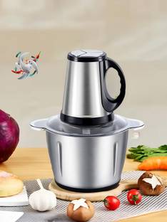 NIVKEZ 3L Stainless Steel Electric Meat Grinder With Bowl for Kitchen– 3-Speed Control 300 W Food Proc...