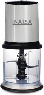 Inalsa Mini Chopper Bullet Inox-450W with Variable Speed &100% Pure Copper Motor|Dual Layered Blade & 500ml Capacity Electric Vegetable & Fruit Chopper
